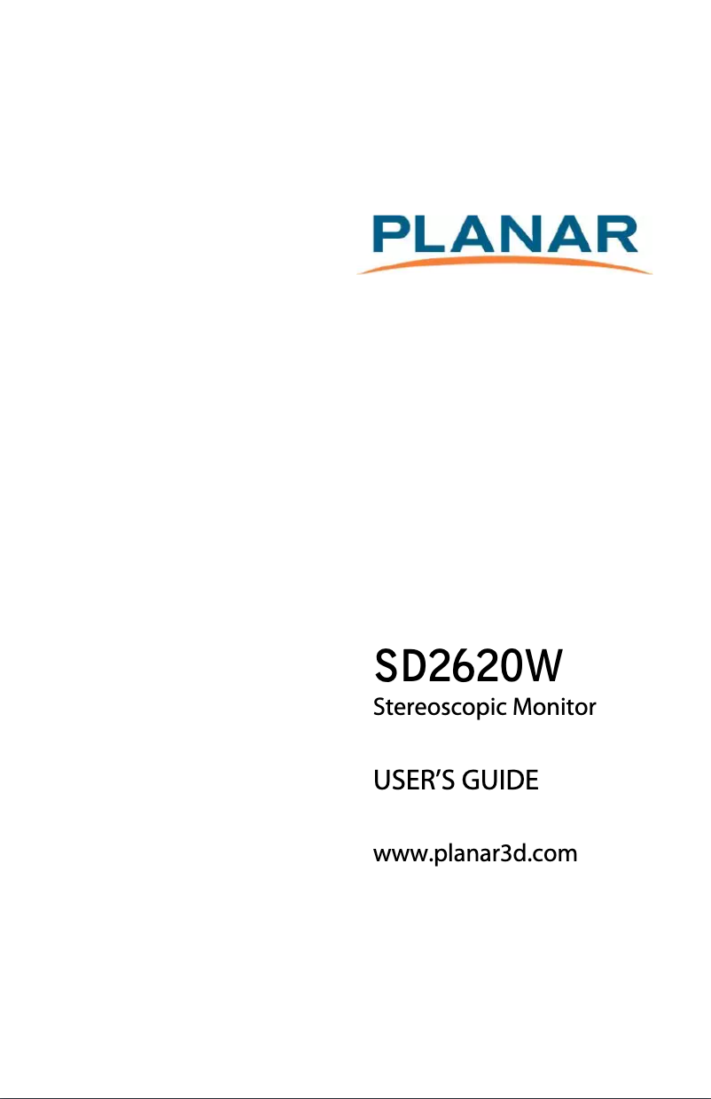 Página 1 del manual Manual de usuario Planar SD2620W
