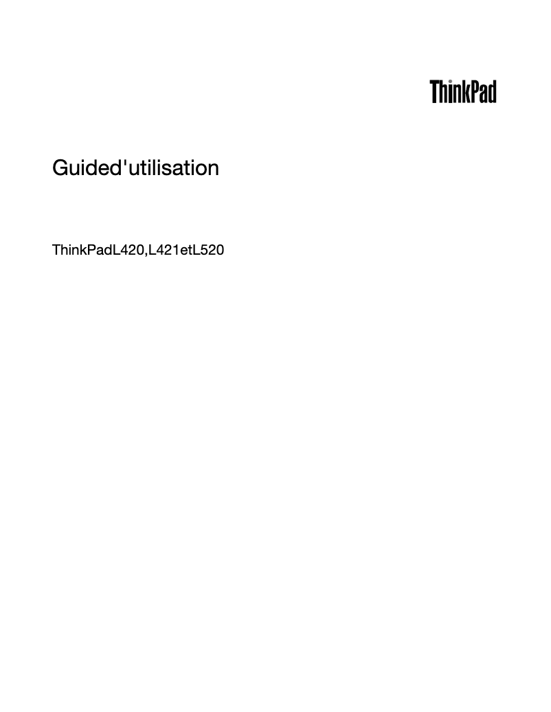 Page n°1 - Manuel utilisateur Lenovo ThinkPad L421