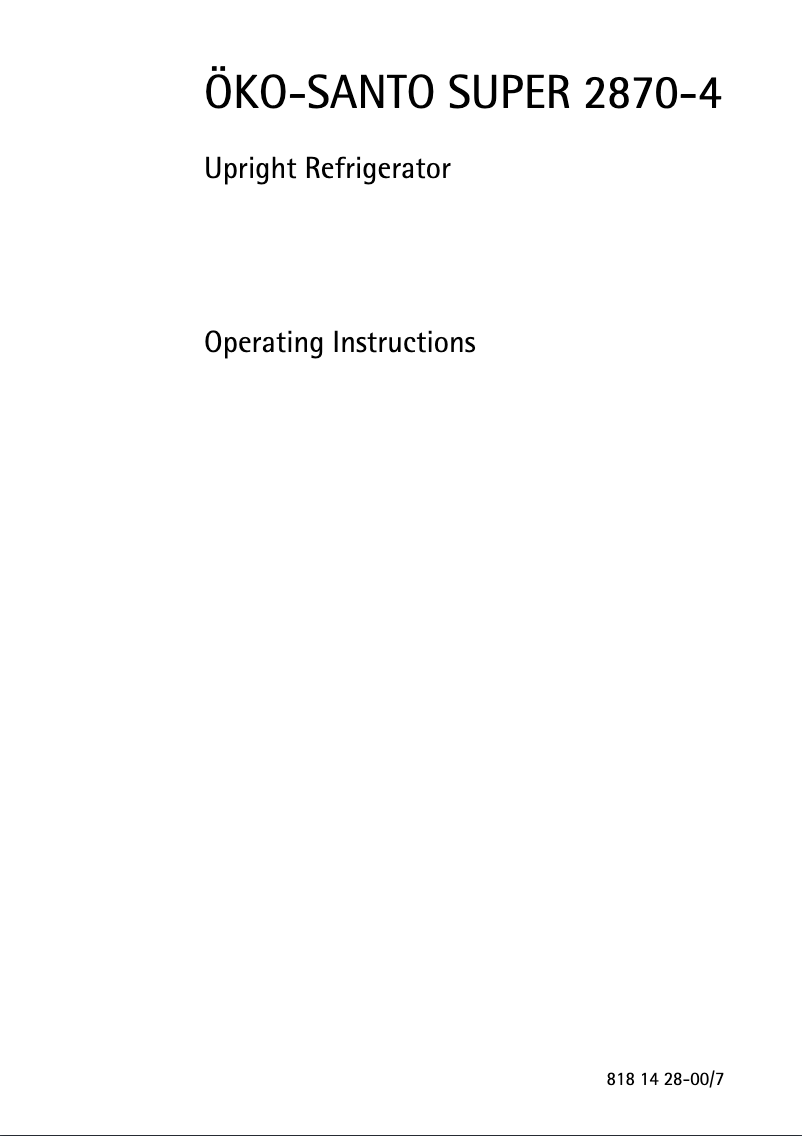 Page n°1 - Manuel utilisateur AEG Santo 2870-4KA