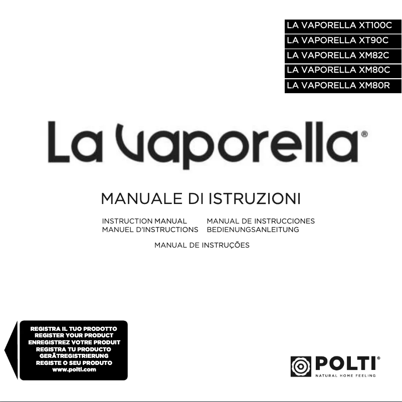 Page n°1 - Manuel utilisateur Polti La Vaporella XM80R
