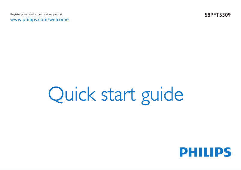 Page 1 de la notice Guide de démarrage rapide Philips 5300 series 58PFT5309