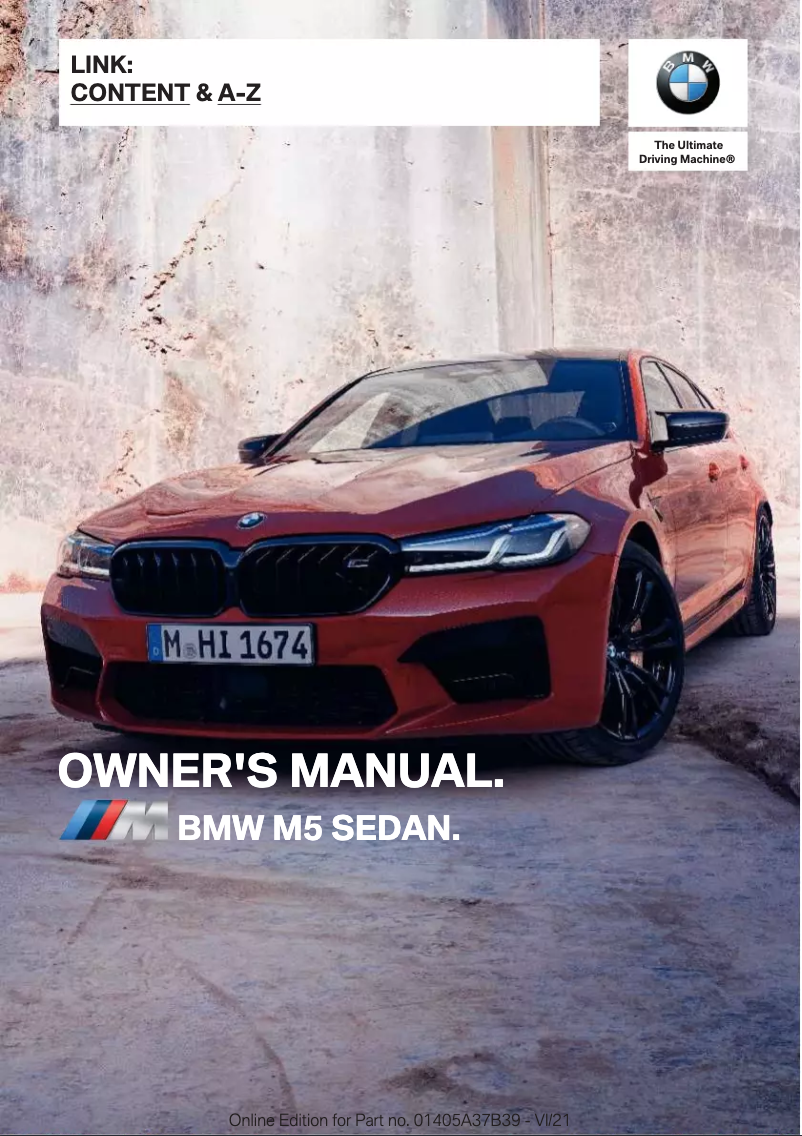 Page 1 de la notice Manuel utilisateur BMW M5 (2022)