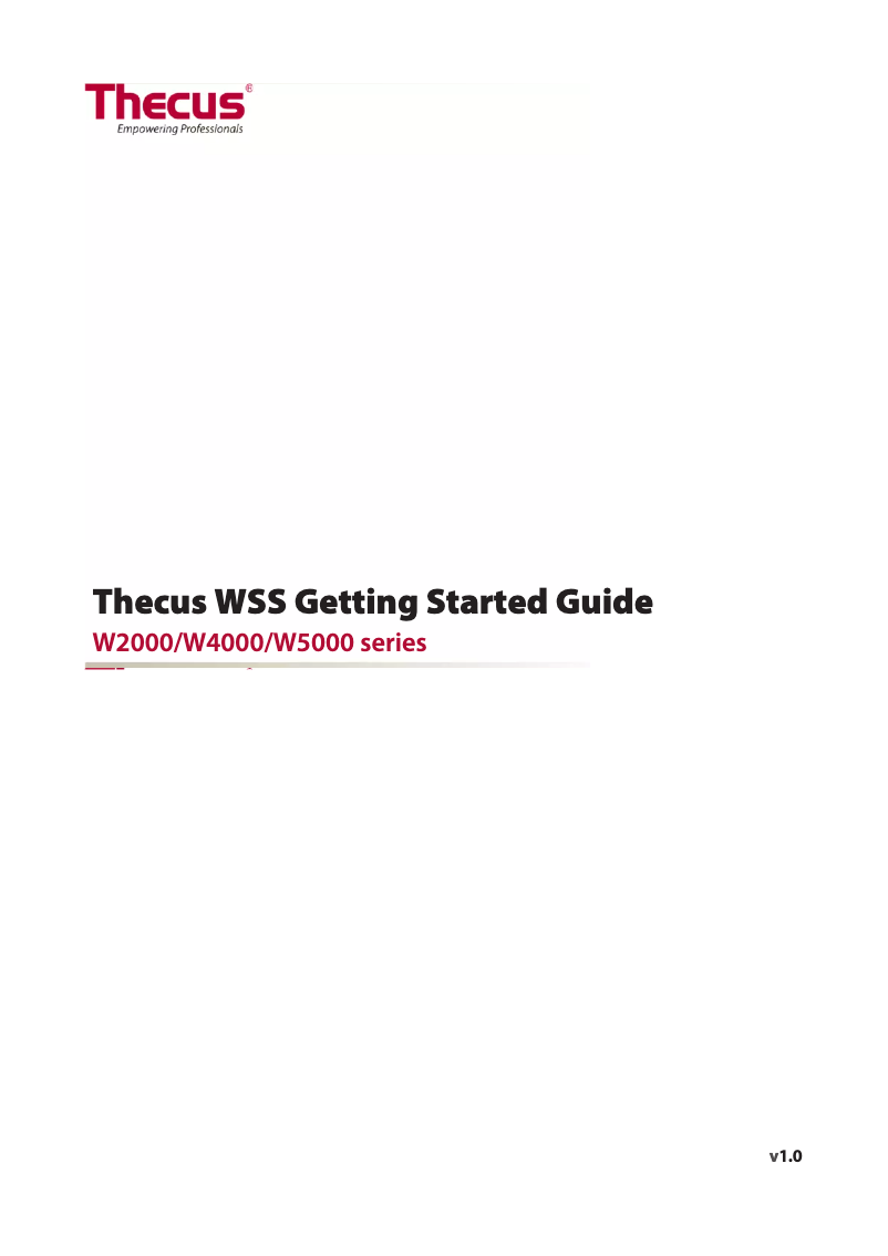 Page 1 de la notice Manuel utilisateur Thecus W2000+