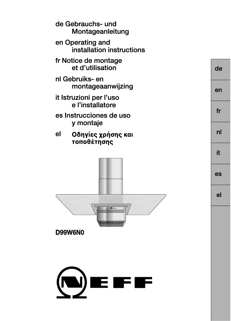 Page n°1 - Manuel utilisateur Neff DSW 9946 N D99W46NO