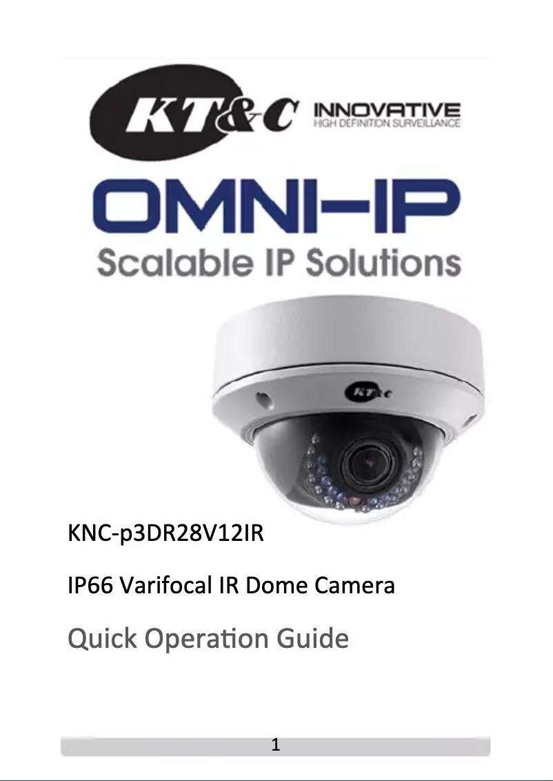 Page 1 de la notice Manuel utilisateur KT&C KNC-P3DR28V12IR
