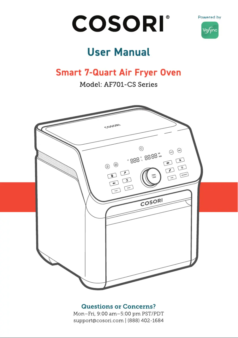 Page 1 de la notice Manuel utilisateur Cosori CAF-AF1001