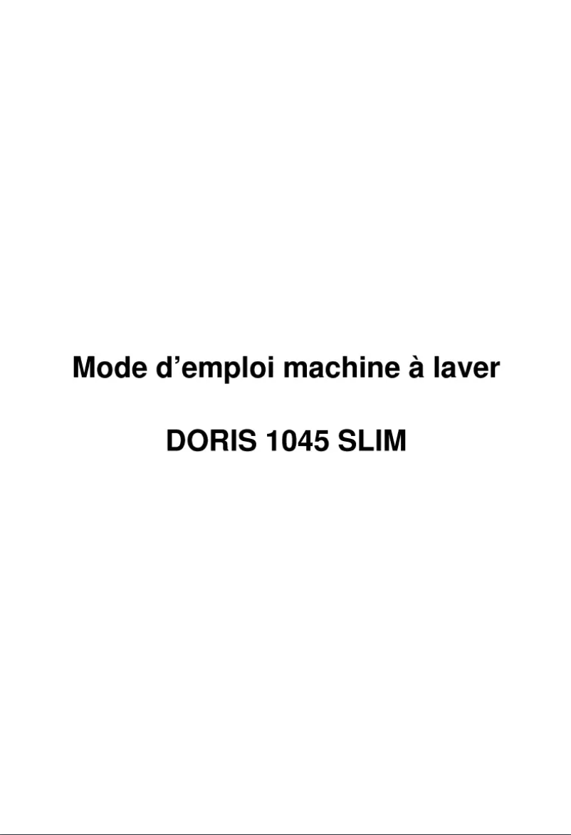 Image de la première page du manuel de l'appareil DORIS 1045 SLIM