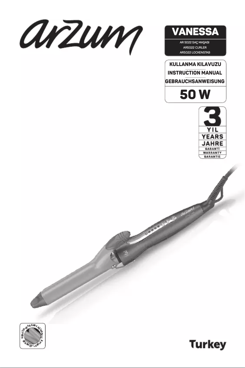 Page n°1 - Manuel utilisateur Arzum Vanessa AR5022
