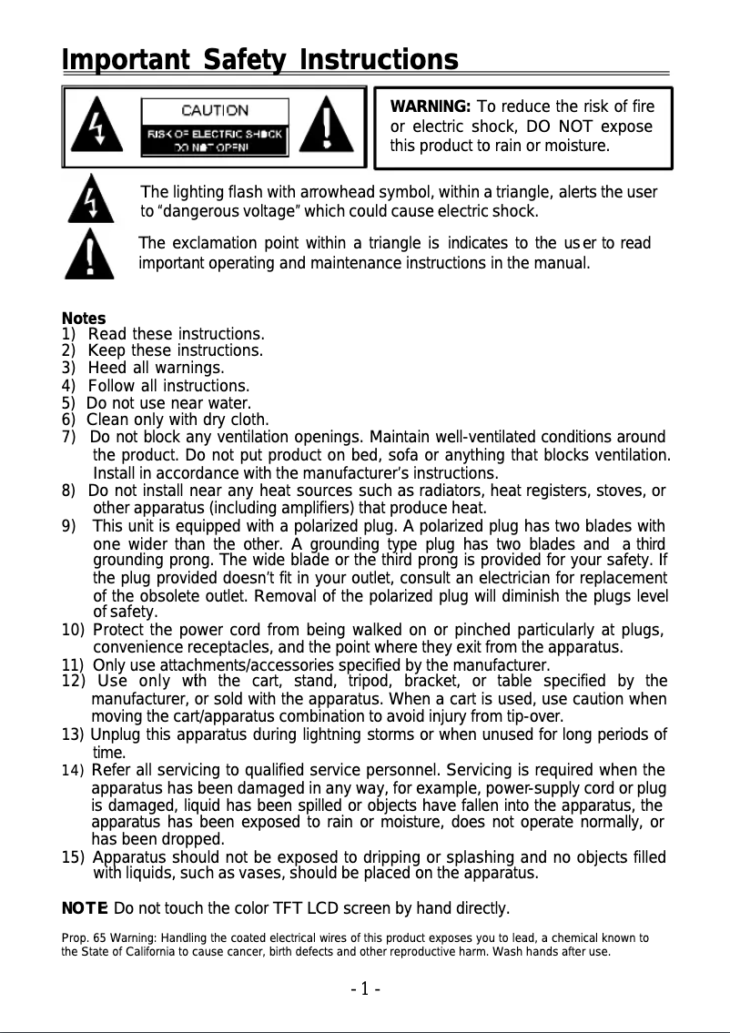 Page 1 de la notice Manuel utilisateur Coby PMP7040