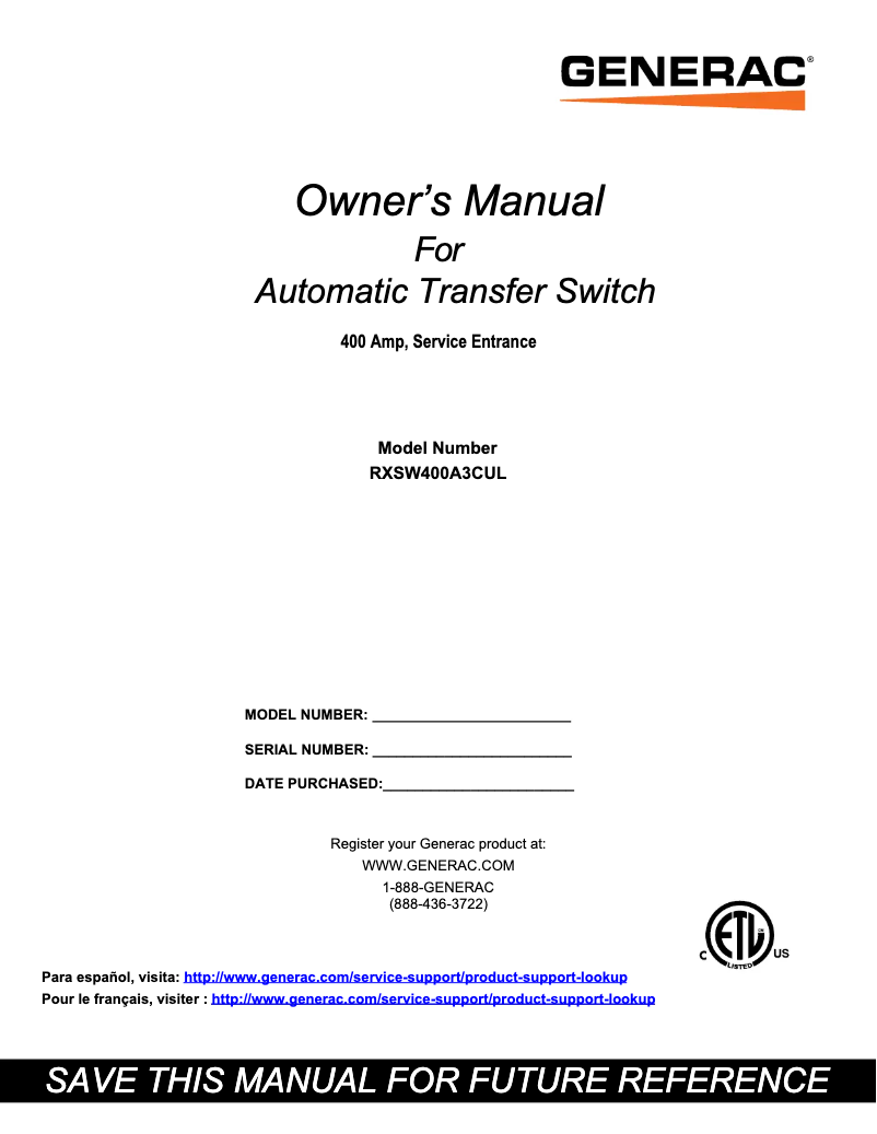 Image de la première page du manuel de l'appareil RXSW400A3CUL