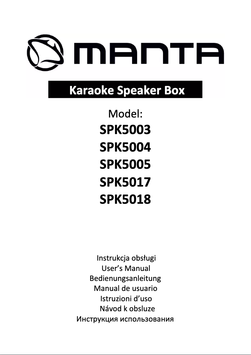 Page 1 de la notice Manuel utilisateur Manta SPK5005
