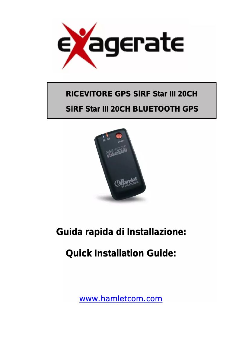 Page 1 de la notice Manuel utilisateur Hamlet HBTGPS20