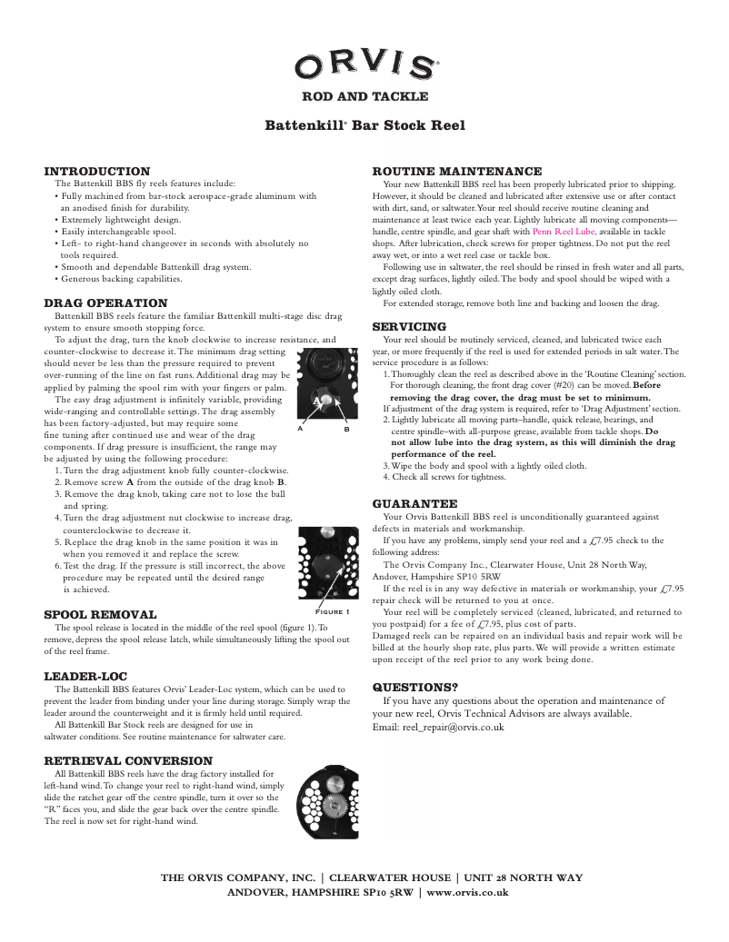 Image de la première page du manuel de l'appareil Battenkill Bar Stock III