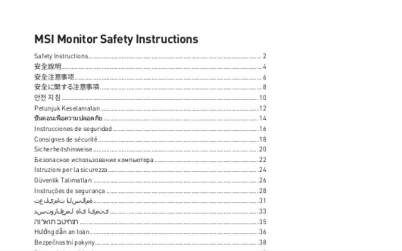 Page 1 de la notice Manuel utilisateur MSI Optix MAG162V