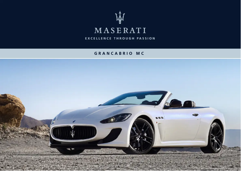 Page n°1 - Manuel utilisateur Maserati GranCabrio Sport (2017)