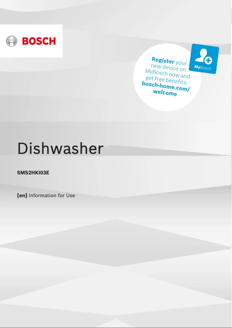 Page n°1 - Manuel utilisateur Bosch SMS2HKI03E