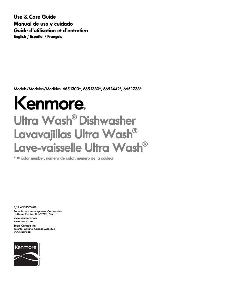 Page n°1 - Manuel utilisateur Kenmore 665.13803