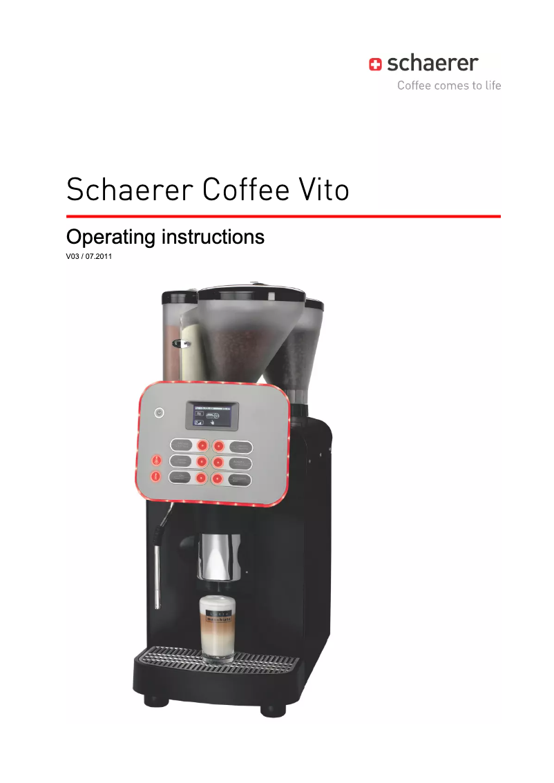 Page n°1 - Manuel utilisateur Schaerer Coffee Vito