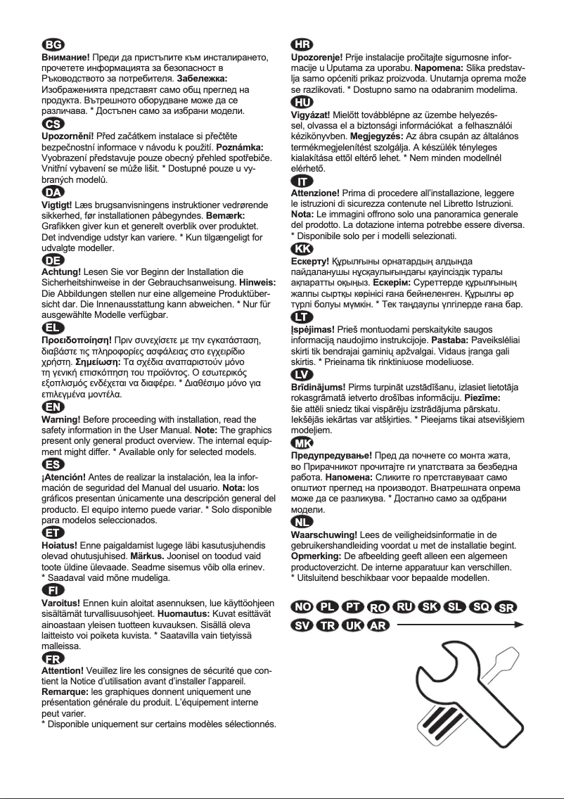 Page 1 de la notice Guide d'installation Electrolux LRC9ME38X4