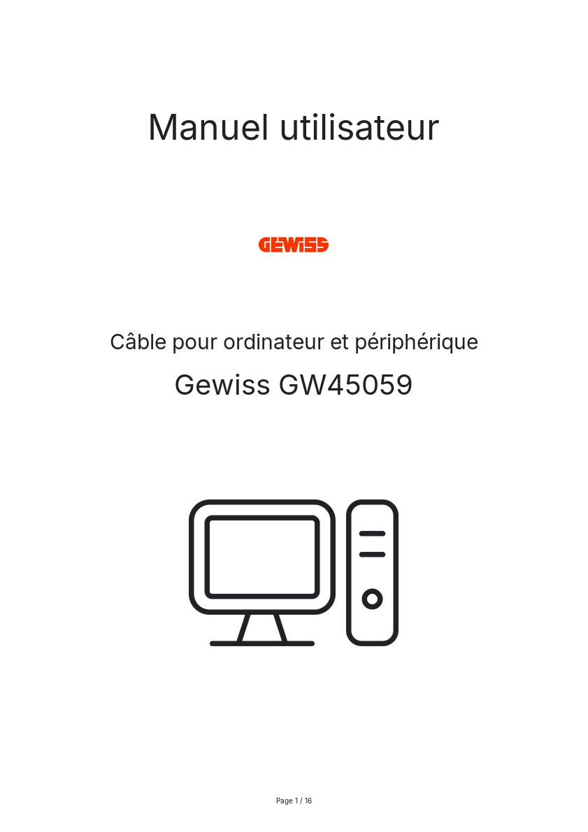Image de la première page du manuel de l'appareil GW45059