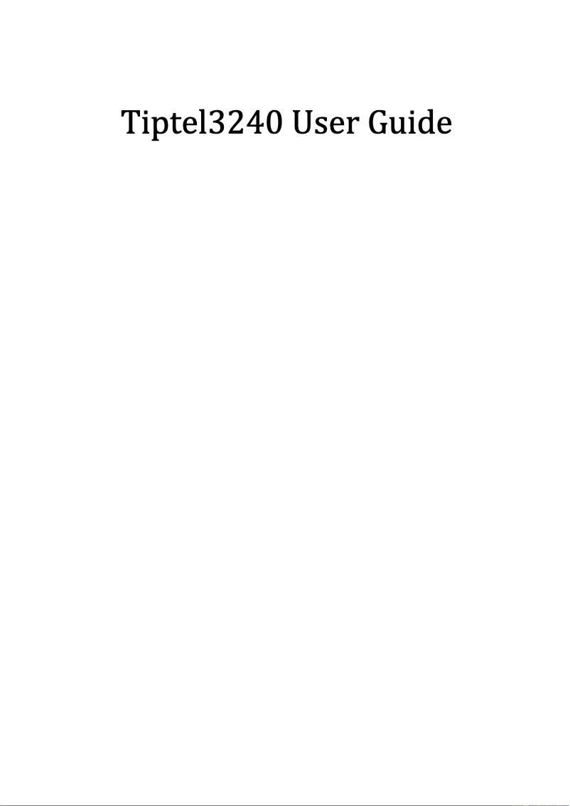 Page n°1 - Manuel utilisateur Tiptel 3240