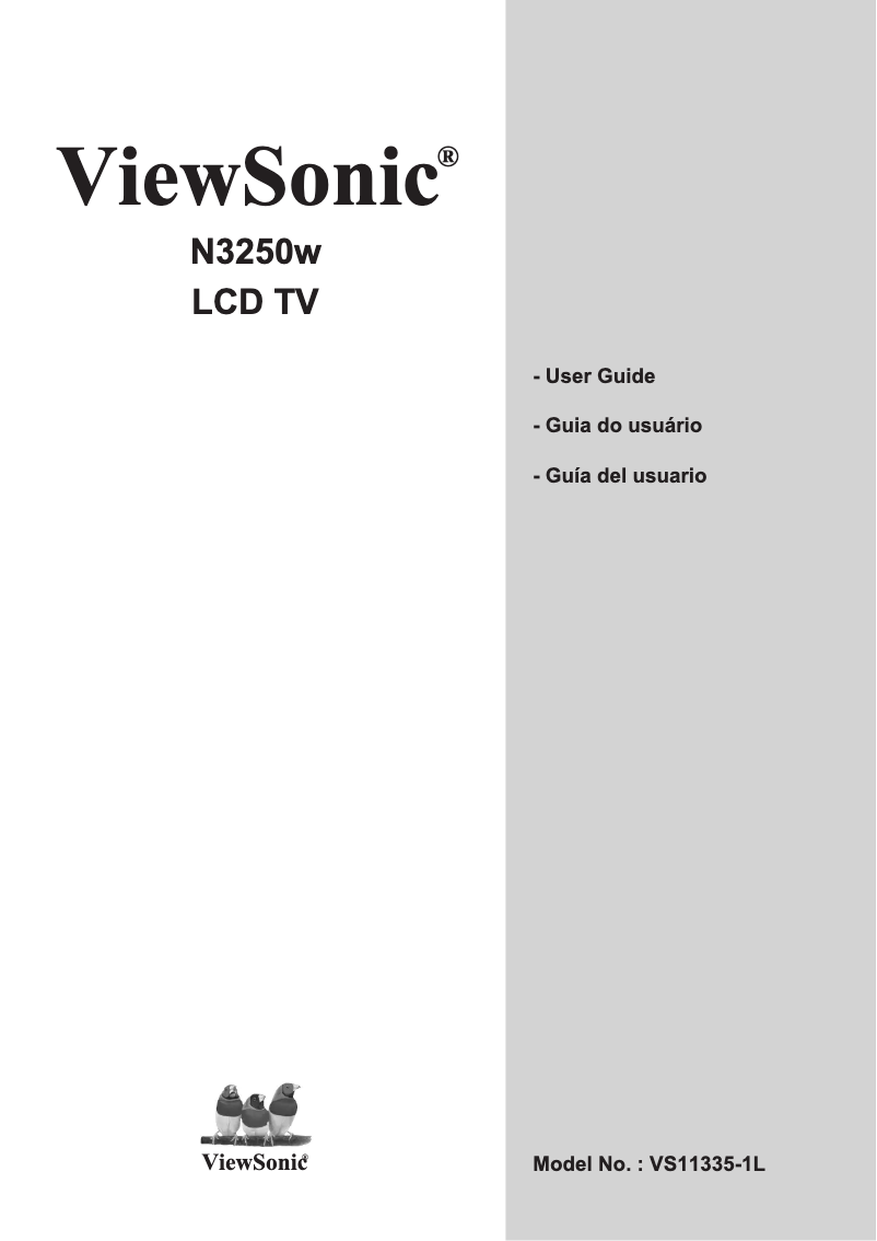 Page 1 de la notice Manuel utilisateur Viewsonic N3250w