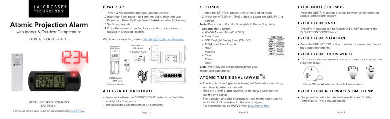 Page n°1 - Manuel utilisateur La Crosse Technology 616-143V3