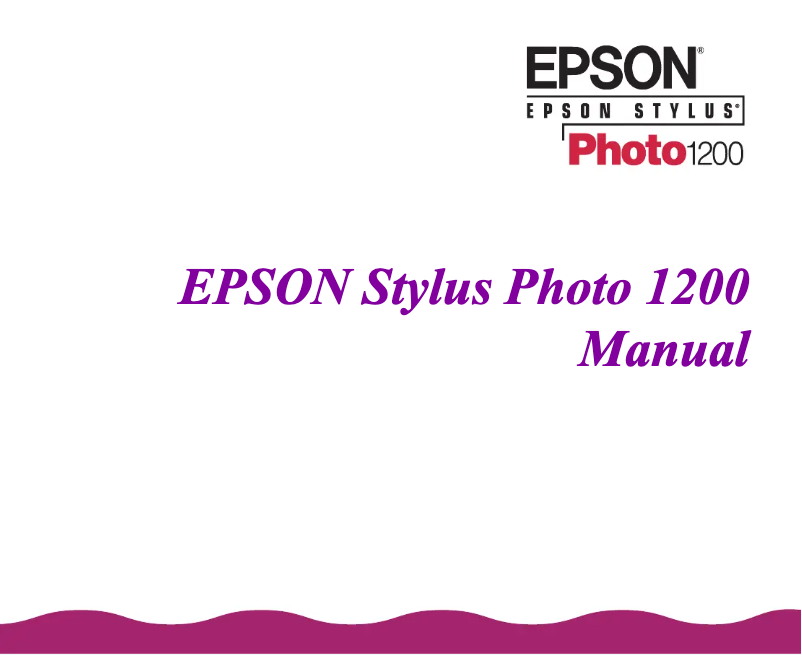 Página 1 del manual Manual de usuario Epson Stylus Photo 1200