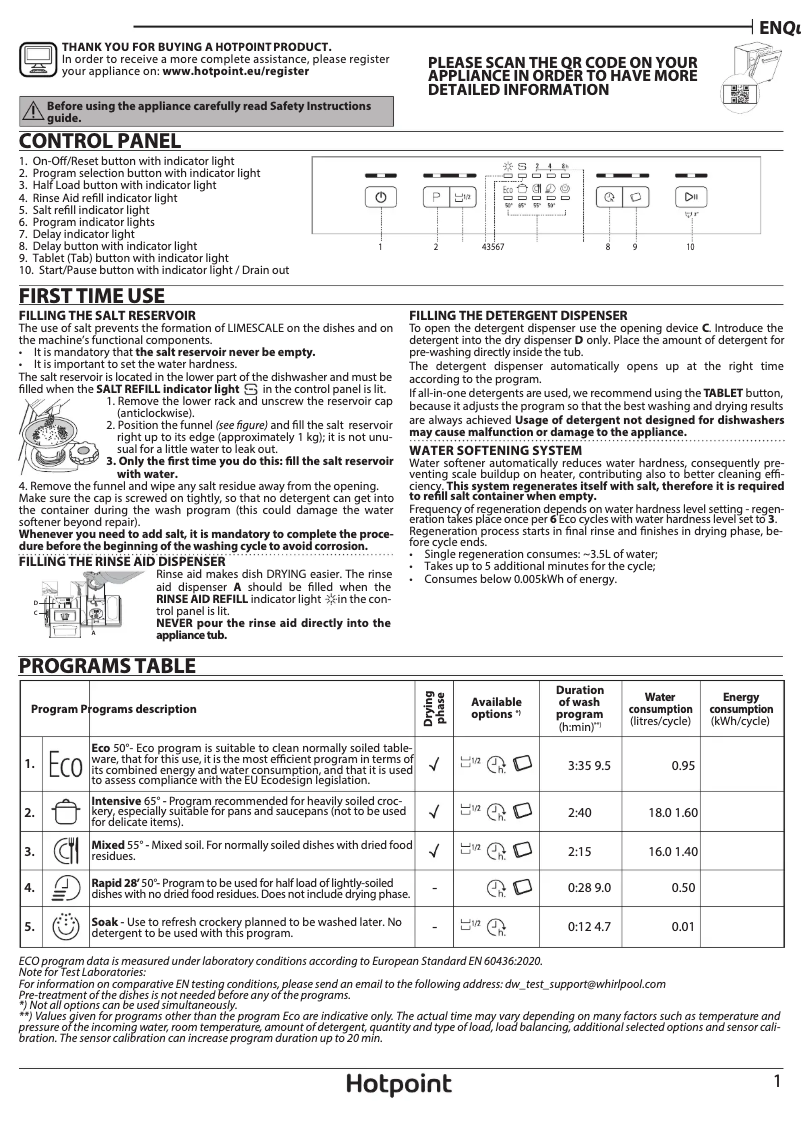 Image de la première page du manuel de l'appareil H2F HL626 X UK