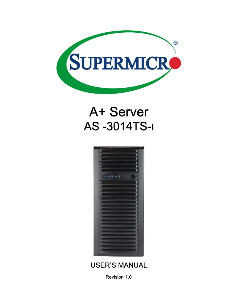 Image de la première page du manuel de l'appareil A+ Server 3014TS-i