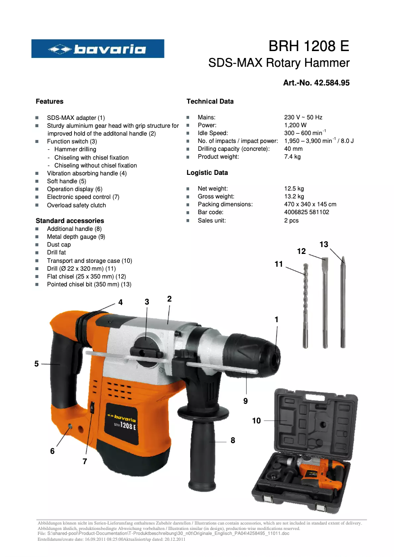 Página 1 del manual Manual de usuario Bavaria BRH 1208 E