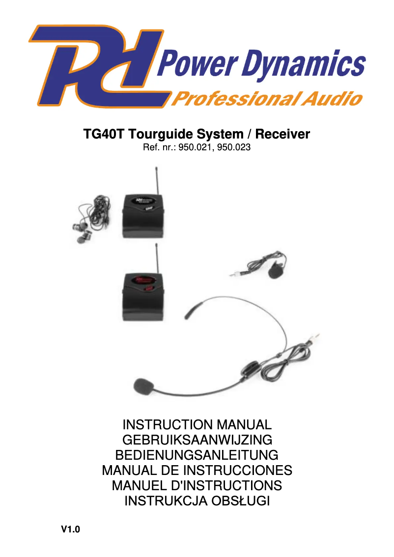 Page n°1 - Manuel utilisateur Power Dynamics TG40T