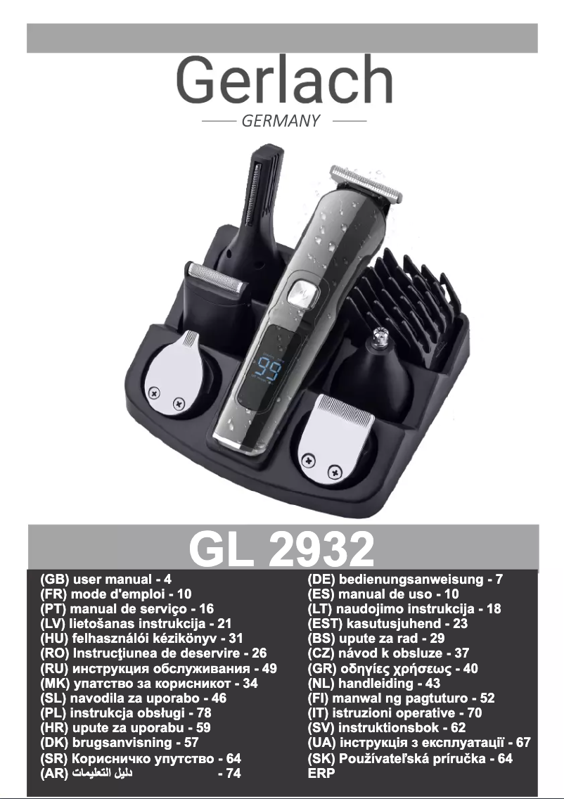 Page 1 de la notice Manuel utilisateur Gerlach GL 2932