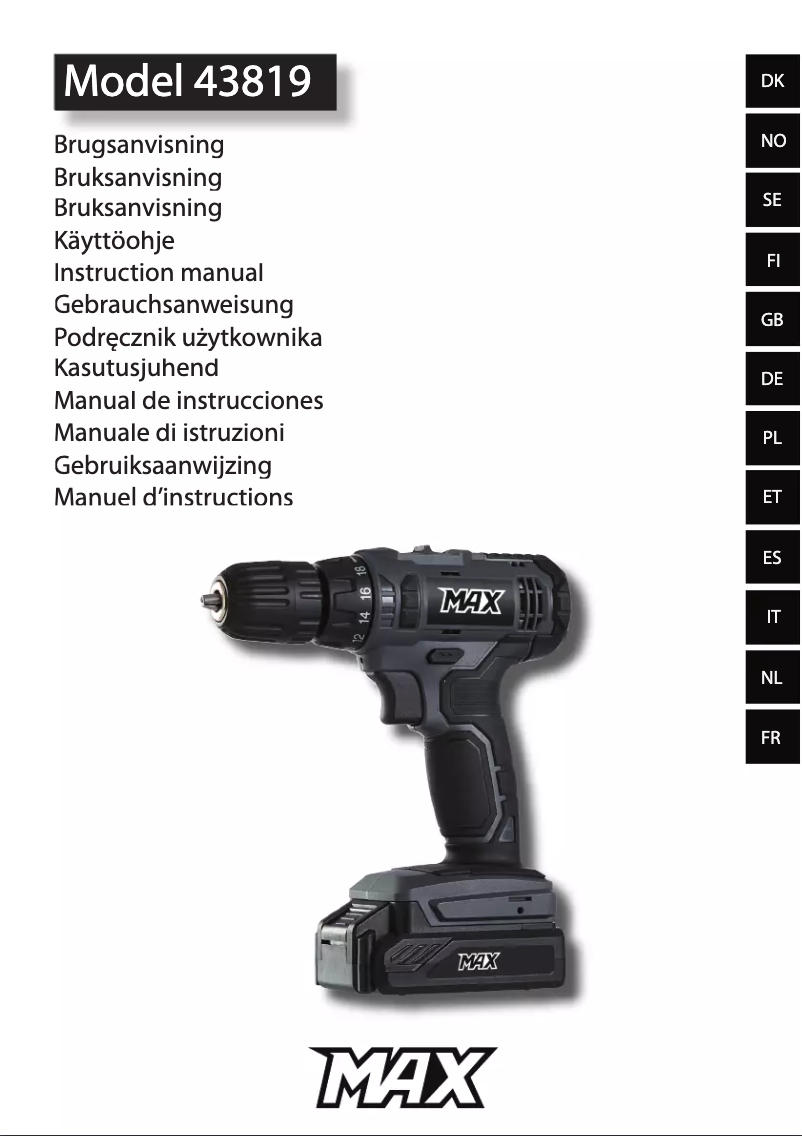 Page n°1 - Manuel utilisateur MAX 43819