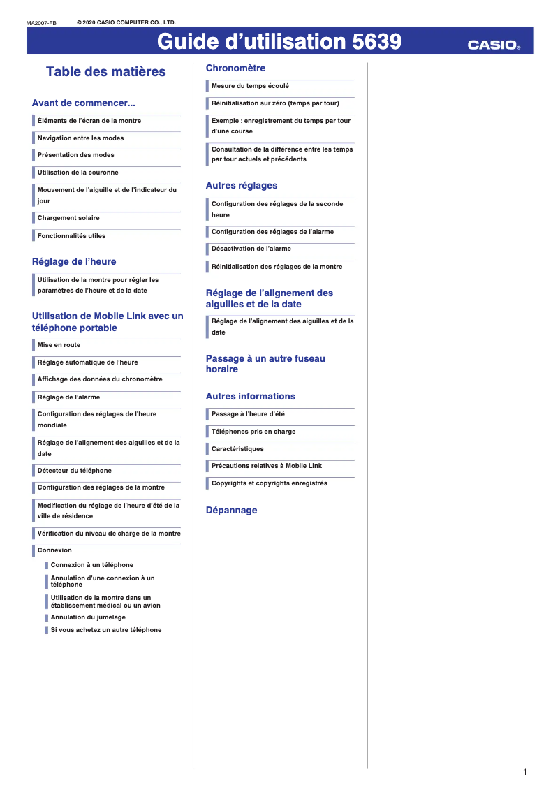 Image de la première page du manuel de l'appareil Edifice EQB-1100D