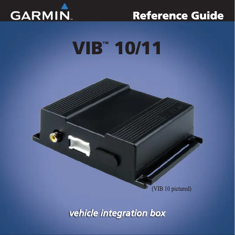 Page n°1 - Manuel utilisateur Garmin VIB 11