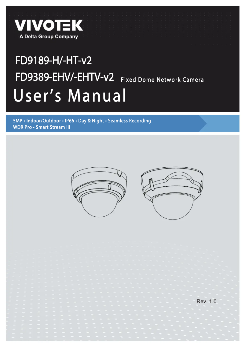 Page 1 de la notice Manuel utilisateur Vivotek FD9189-HT-v2