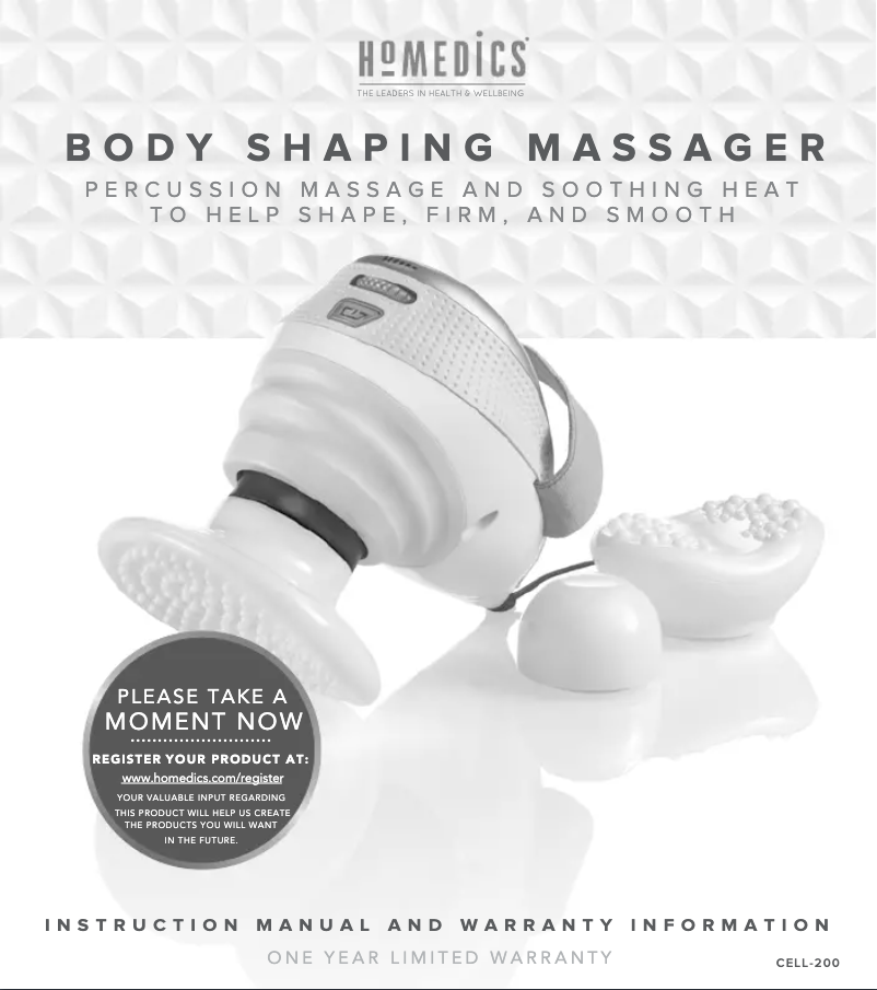 Page n°1 - Manuel utilisateur Homedics CELL-200