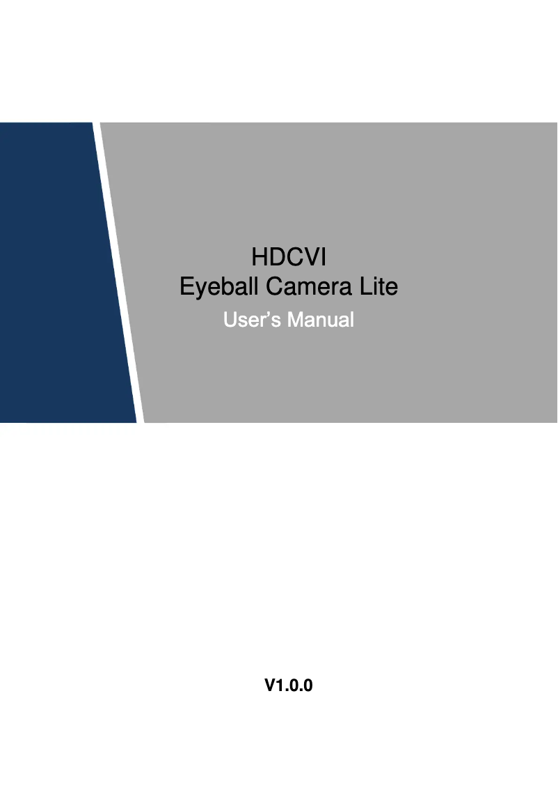 Page n°1 - Manuel utilisateur Dahua Technology DH-HAC-HDW1200M
