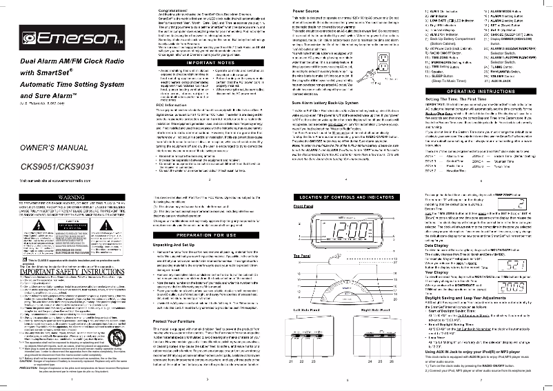 Image de la première page du manuel de l'appareil CKS9051
