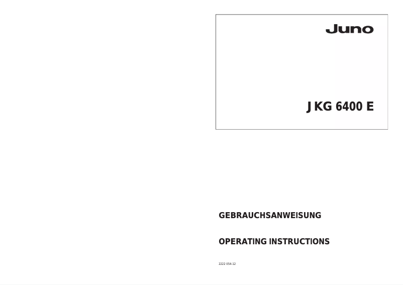 Page 1 de la notice Manuel utilisateur Juno JKG6400E