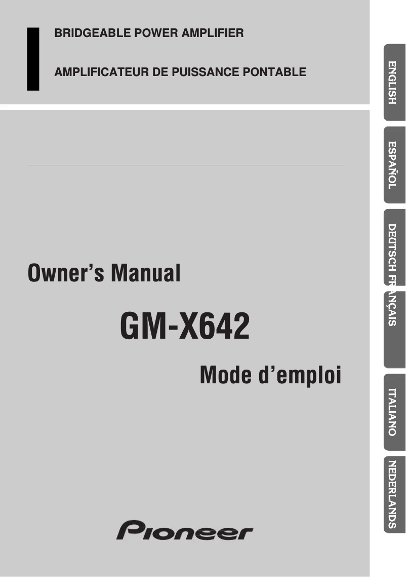 Page n°1 - Manuel utilisateur Pioneer GM-X642