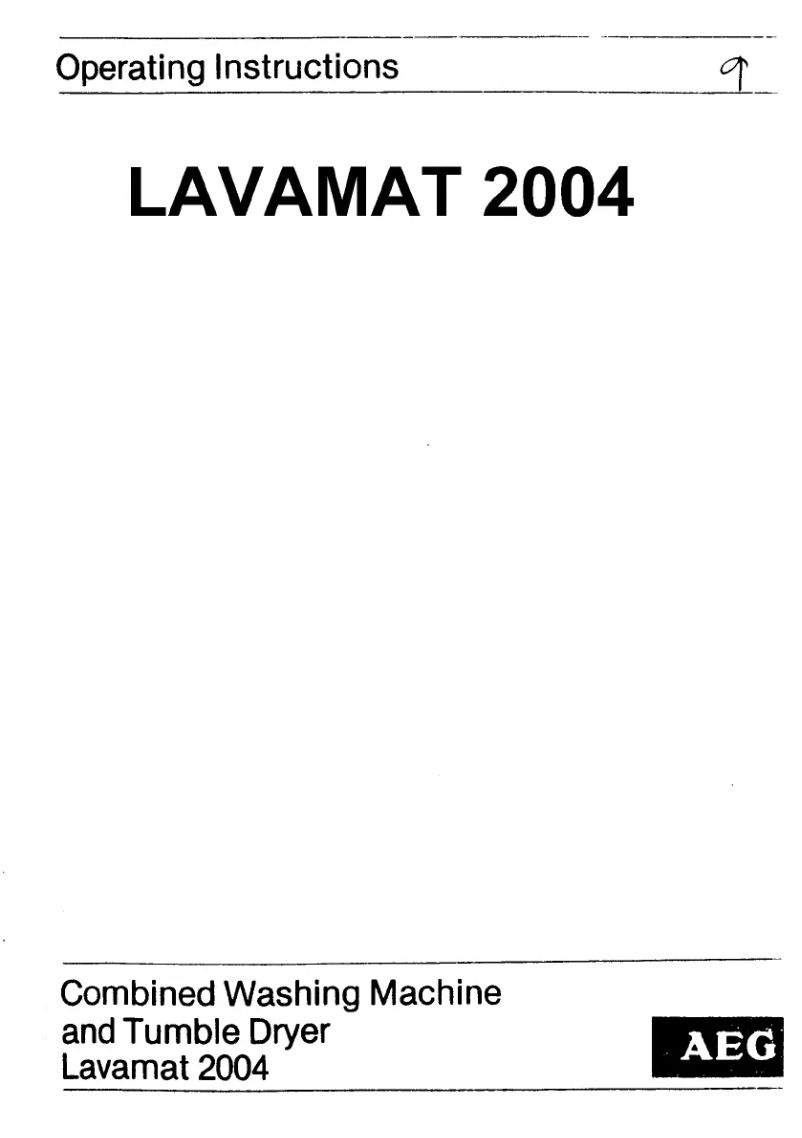 Imagen de la primera página del manual del dispositivo Lavamat 2004