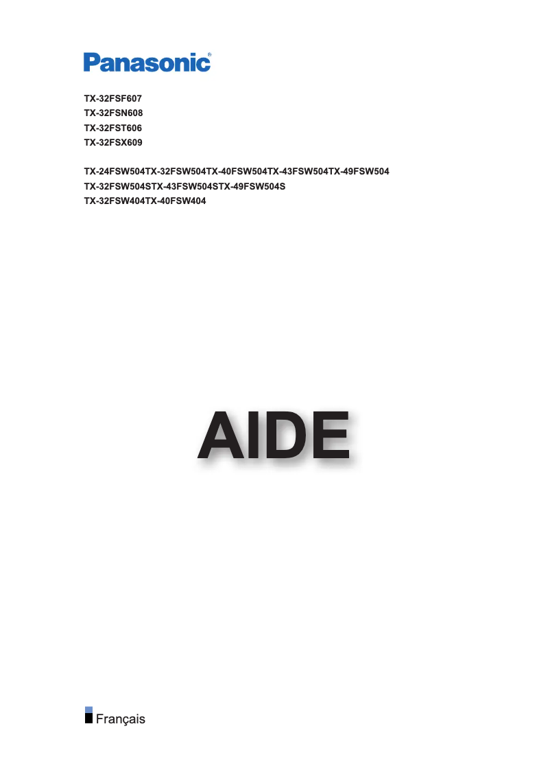 Page 1 de la notice Manuel utilisateur Panasonic TX-24FSW504