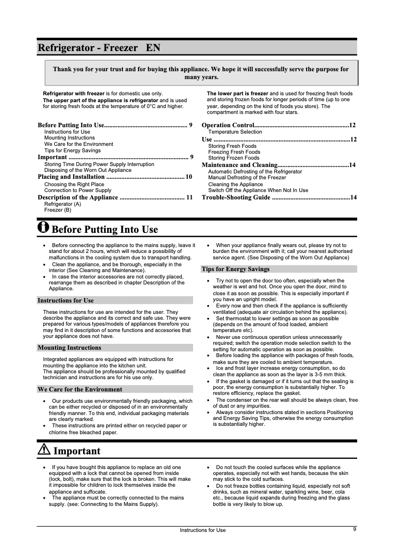 Page n°1 - Manuel utilisateur Gorenje RKI-ORA-S