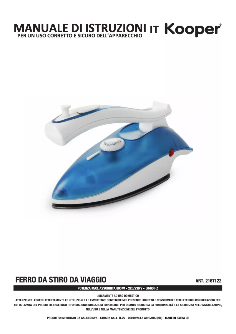 Page 1 de la notice Manuel utilisateur Kooper 2167122