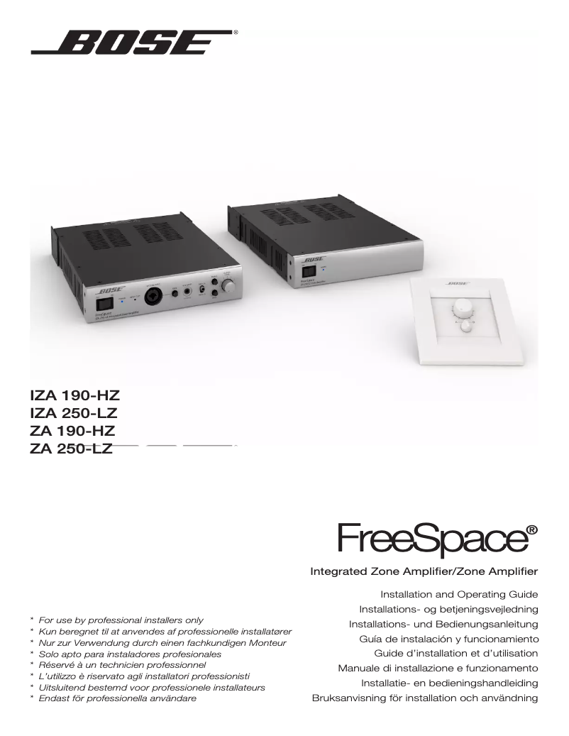 Page n°1 - Manuel utilisateur Bose FreeSpace IZA 190-HZ