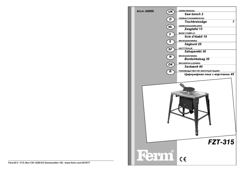 Page n°1 - Manuel utilisateur Ferm FZT-315