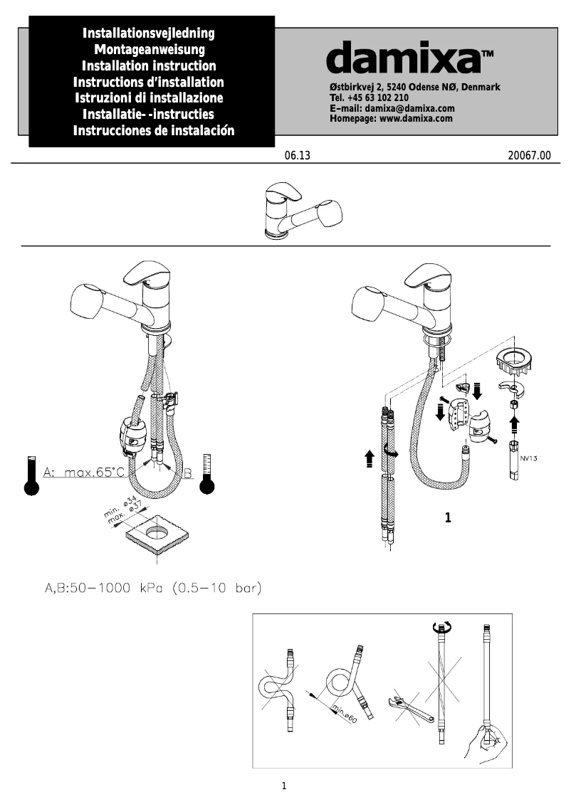 Page n°1 - Manuel utilisateur Damixa 1012000
