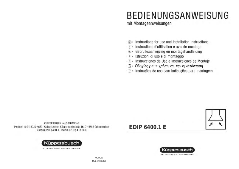 Image de la première page du manuel de l'appareil EDIP 6400.1E